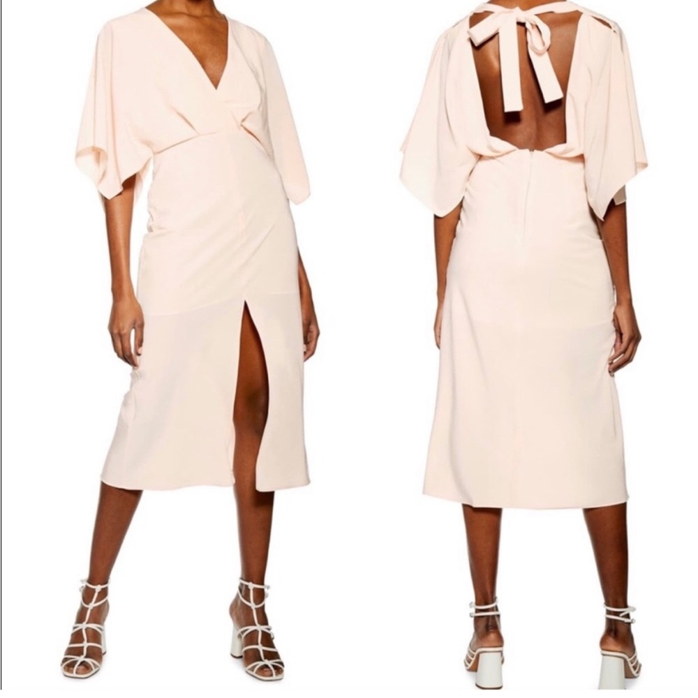 NWT Topshop Batwing Plunge Tea Length Dress